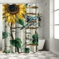 thumbnail image 1 of Shiartex Shower Curtain Hummingbird, Sunflower Curtain for Bathroom with, Home Decorative Polyester Fabric Machine Washable Bathroom Accessories Curtain White, 1 of 7
