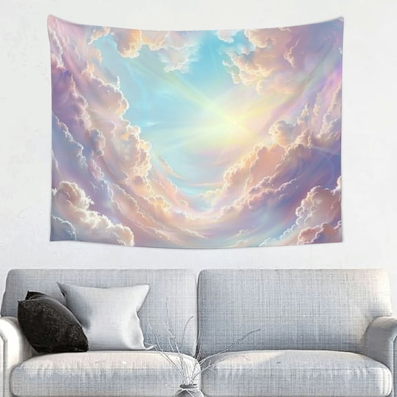 Shiartex Sky Sun Clouds Tapestry Wall Hanging for Bedroom Living Room 40*30in