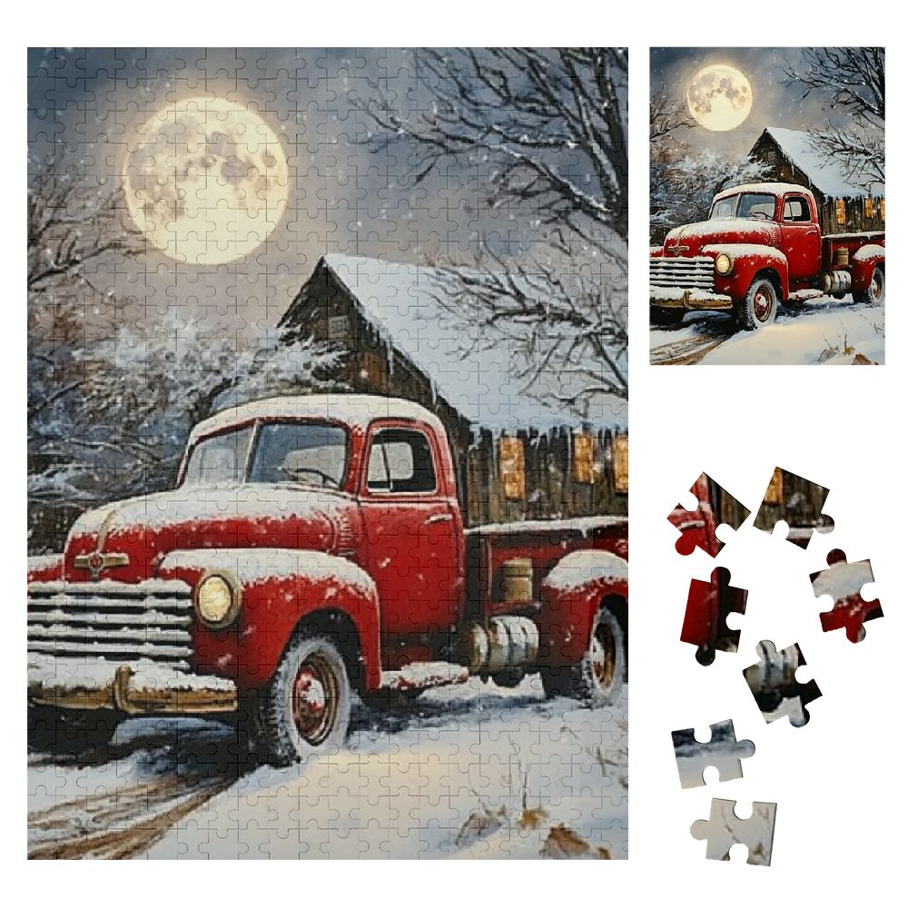 Shiartex Snow Full Moon Wooden Jigsaw Puzzle for Adults | Challenging ...