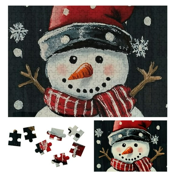 Shiartex Snowman Hat Scarf Wooden Jigsaw Puzzles for Adults | Impossible Wood Puzzle | Christmas Gift for Family & Friends 300 PCS