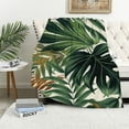 thumbnail image 1 of Shiartex  Soft Blanket Warm Flannel Sofa Couch Chair Throw Blanket Luxury Fluffy Lightweight Blankets for Bedroom Living Room Decor, Tropical Plant Green Leaves 60x80in, 1 of 6