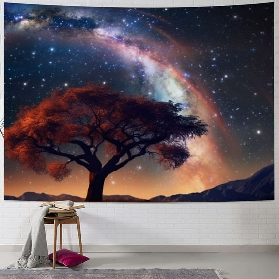 Shiartex  Space Galaxy Tapestry Wall Hanging for Bedroom Aesthetic, Nature Starry Night Tree of Life Tapestries, Star Sky Posters Backdrop Decor Wall Tapestry for Men Dorm 40x30inch