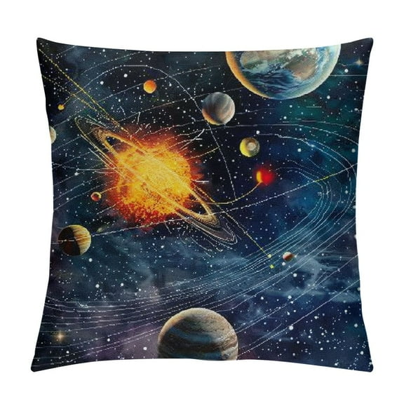 Shiartex Space Planet Throw Pillow Covers 3D Solar System Universe Planet Image Decorative Pillow Covers Multi-Size Cushion Cover Square Accent Pillow Cases