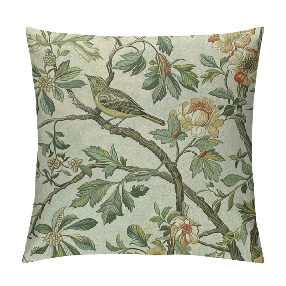 Sage Green Tropical Leaf Pillow Covers - Set Of 4 Outdoor Decorative 18x18 Inch Cushion Cases For Sofa
