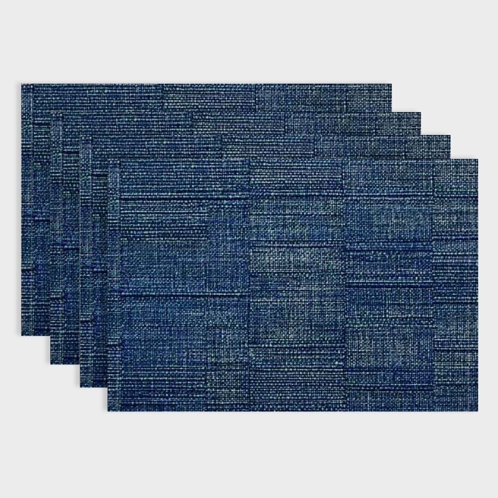 Shiartex Squares Linen Cloth Placemats for Dining Tables, Set of 4 Hard