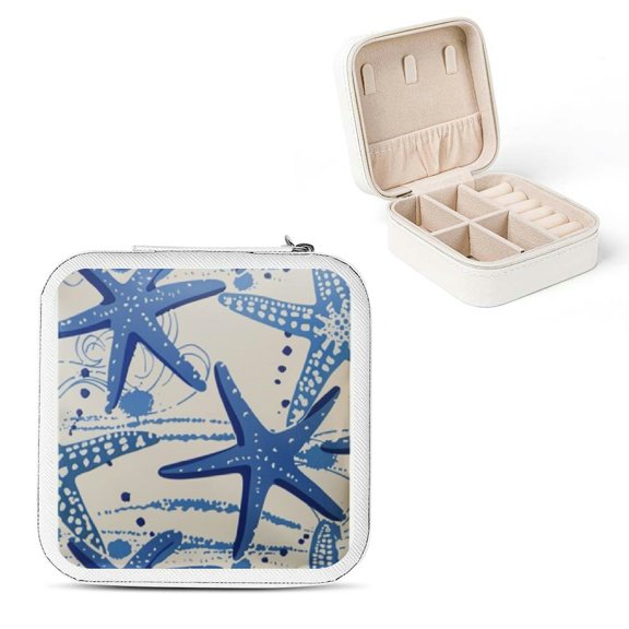 Shiartex Starfish Annabel Kidston Blue and White Jewelry Storage Artifacts Jewelry Box for Necklace, Ring, Earring - Bridesmaid Gifts and Travel Essential White