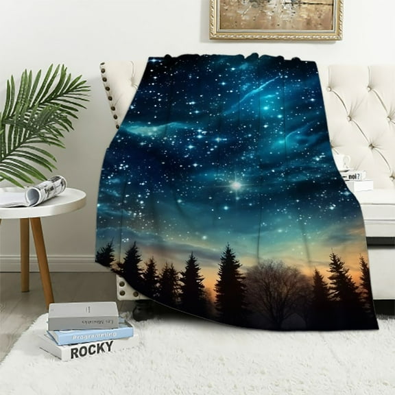 Shiartex Stars Night Sky Space Art Ideal Comfy Throw Blanket Lightweight Soft Blanket for All Seasons 40x50in
