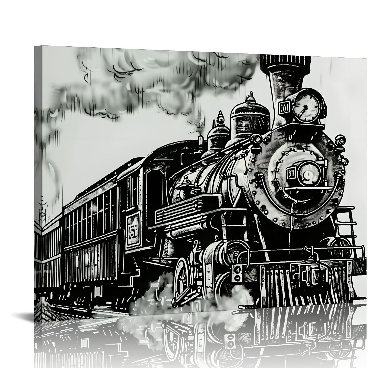 Shiartex Steam Train Canvas Wall Art Print Home Decor Living Room