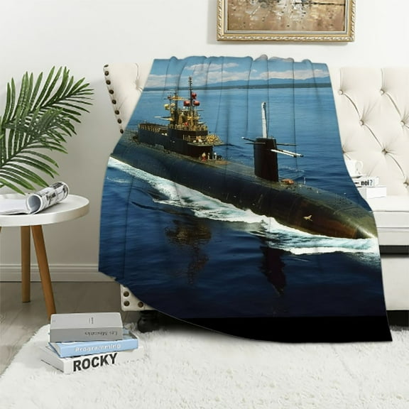 Shiartex Submarine Boat Water Throw Blanket Super Soft Flannel Blanket for All Seasons 40x50in