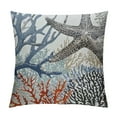 thumbnail image 1 of Shiartex Summer Beach Throw Pillow Covers Coastal Themed Ocean Seashell Coral Starfish Couch Decorative Pillow Cases Outdoor Pillows Summer Cushion Case for Sofa Couch White, 1 of 5