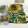 thumbnail image 1 of Shiartex  Sunflower Blanket Gifts for Adult Women &amp; Girls Bed for Living Room Bedding Couch Soft Warm Lightweight Cozy Throw Black and White Stripes Flower Blankets Farmhouse Christmas Decor White, 1 of 6