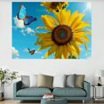 thumbnail image 1 of Shiartex Sunflower Butterflies Blue Skies Home Wall Tapestry Art 100% Polyester Wall Art Tapestry Decorative Wall Hanging Bedroom Living Room Decoration 60x40in, 1 of 7