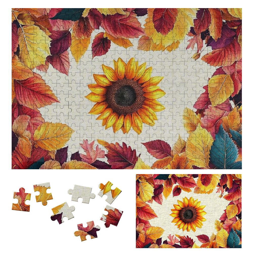 Shiartex Sunflower Leaves Wooden Jigsaw Puzzle for Adults | Challenging ...