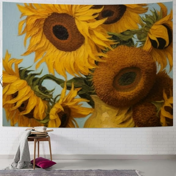 Shiartex  Sunflower Tapestry Wall Hanging Decoration for Apartment Home Decor Living Room Table Throw Bedspread Dorm 40x30inch