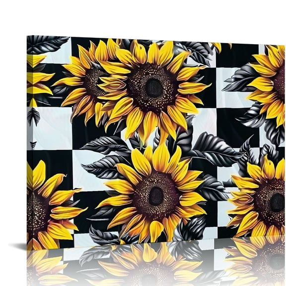 Shiartex Sunflowers Canvas Wall Art Print Home Decor Living Room Bedroom Office Wall Decor 20x16in