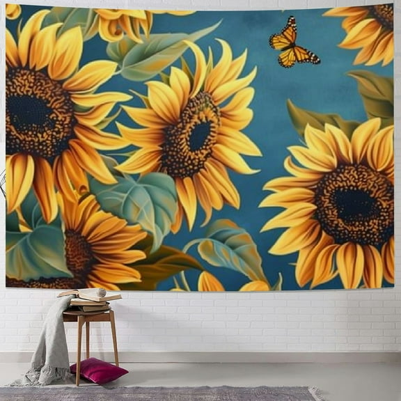 Shiartex Sunflowers Tapestry Wall Hanging Funny Tapestries Home Decoration for Bedroom Dorm Living Room  Painting