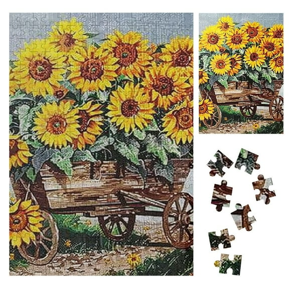 Shiartex Sunflowers Wooden Jigsaw Puzzle for Adults Challenging - Relaxing and Engaging, Eco-Friendly Wood - Ideal Gift for Family and Friends, Home Decor Accent Piece - 500 Pieces 300PCS