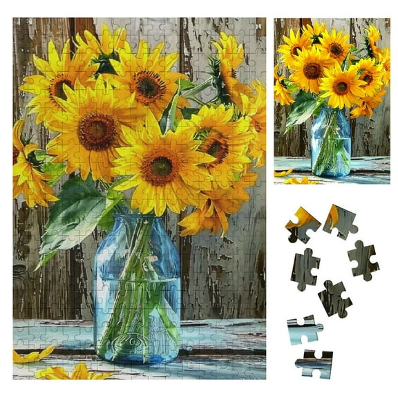 Shiartex Sunflowers Wooden Jigsaw Puzzle for Family and Friends, Premium Eco-Friendly Wood, Home Decor Art Piece 300PCS