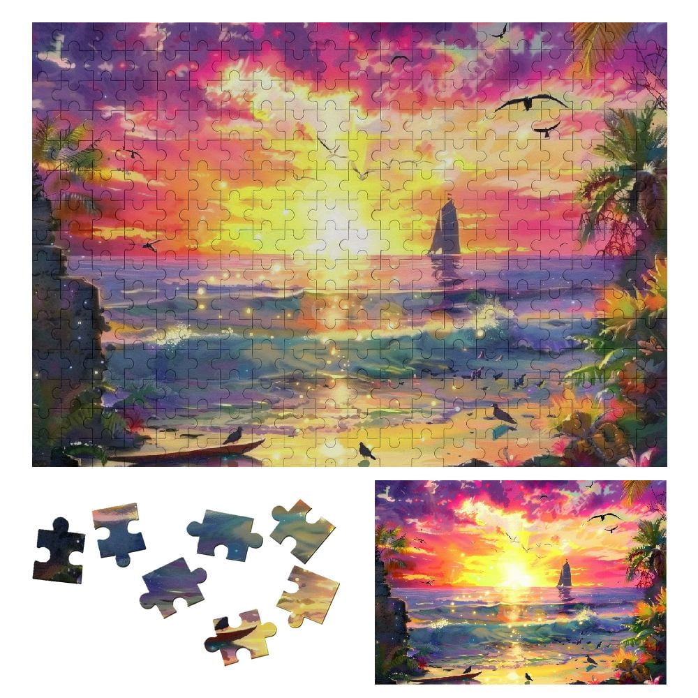 Shiartex Sunset Birds Surfboard Wooden Jigsaw Puzzle for Adults and ...