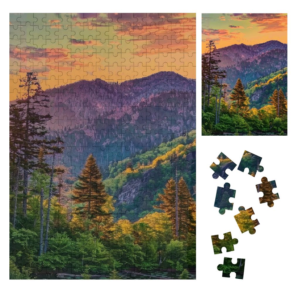 Shiartex Sunset Mountain Trees Wooden Jigsaw Puzzle Family Friends Gift ...