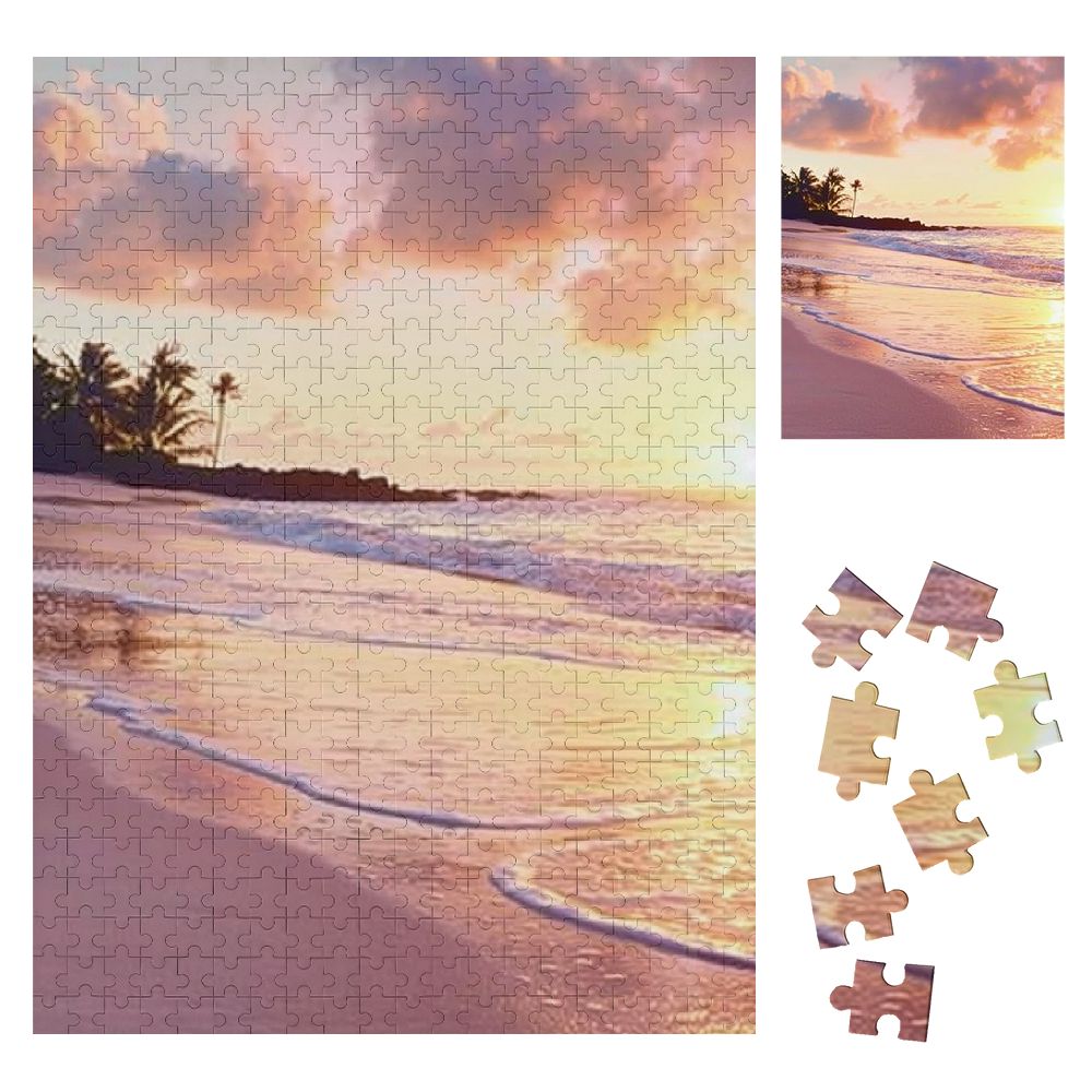 Shiartex Sunset Palm Trees Wooden Jigsaw Puzzle for Family and Friends ...