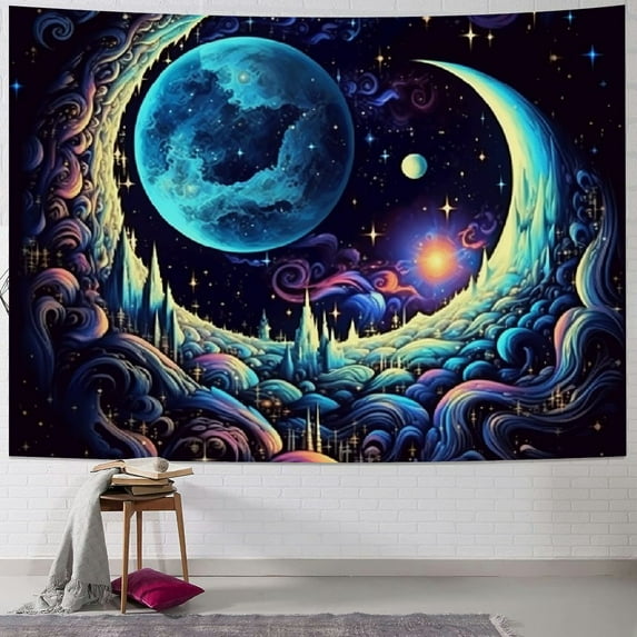 Shiartex Tapestry Tapestries Moon Mandala Tapestry Bohemian Tapestries Mysterious Aesthetic Tapestry Boho Tapestry Wall Hanging for Bedroom 40x30inch