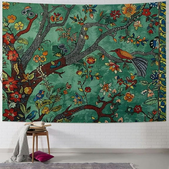 Shiartex  Tapestry Tree of Life Wall Hanging Psychedelic Tapestries Indian Wall Decor Blanket Wall Art Hippie Bedroom Decor (Green Tree of Life, Multi Size) Painting