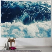 Shiartex  Tapestry Wall Hanging Blue Ocean Wave Tapestry Nature Sea Tapestry Aesthetic Wall Art Tapestries Home Wall Decor for Bedroom Living Room Dorm 40x30inch