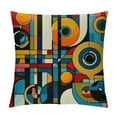 thumbnail image 1 of Shiartex Throw Pillow Cover Beige Abstract Colorful Fancy Geometric and Curved Shapes Pillowcase Home Decorative Square Pillow Case Cushion Cover, 1 of 5