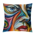 thumbnail image 1 of Shiartex Throw Pillow Cover Colors of The Mood Series Abstract Arrangement Human Face Pillowcase Home Decorative Square Pillow Case Cushion Cover White, 1 of 5