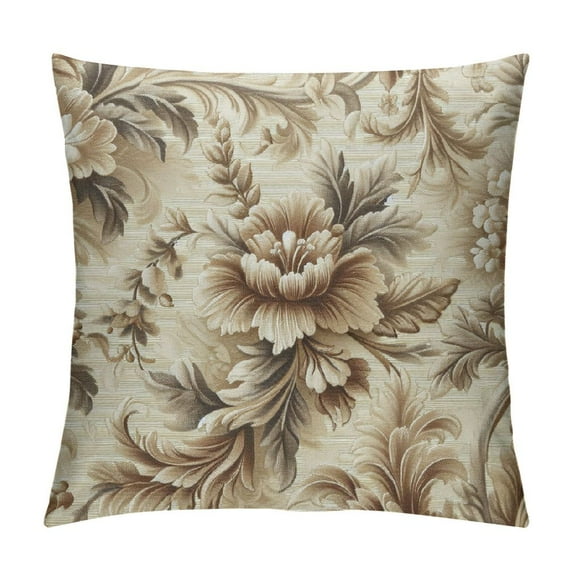 Shiartex Throw Pillow Covers Brown and Black Floral Pillow Cover Vintage Floral Modern Farmhouse Pillow Case Cushion Cover for Bed Sofa Couch Living Room (Cover Only),Multi-Size