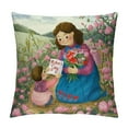 thumbnail image 1 of Shiartex Throw Pillow Covers Happy Mother Day Message and Pink Flowers with Hearts Wood Flower Carnation Vintage for Living Room Bedroom Sofa, 1 of 5