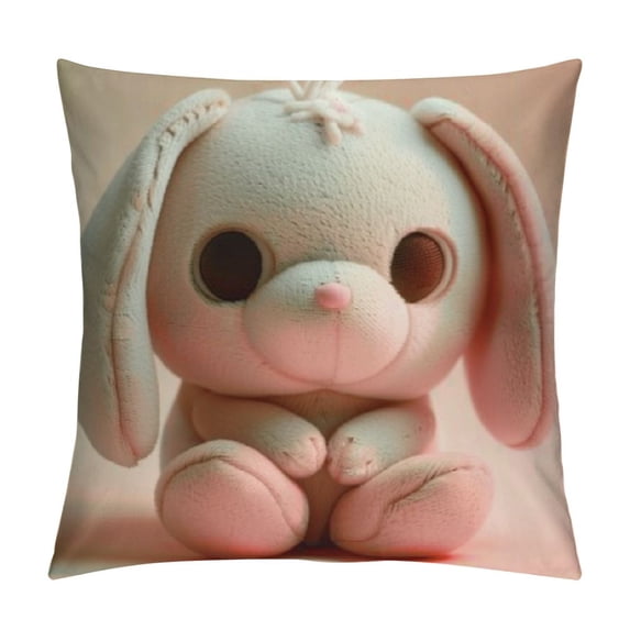 Shiartex Throw Pillow Covers Lovely Animals Rabbit Pillow Cover Home Decor Pillow Cases Cushion Cover for Sofa Couch (Rabbit) White