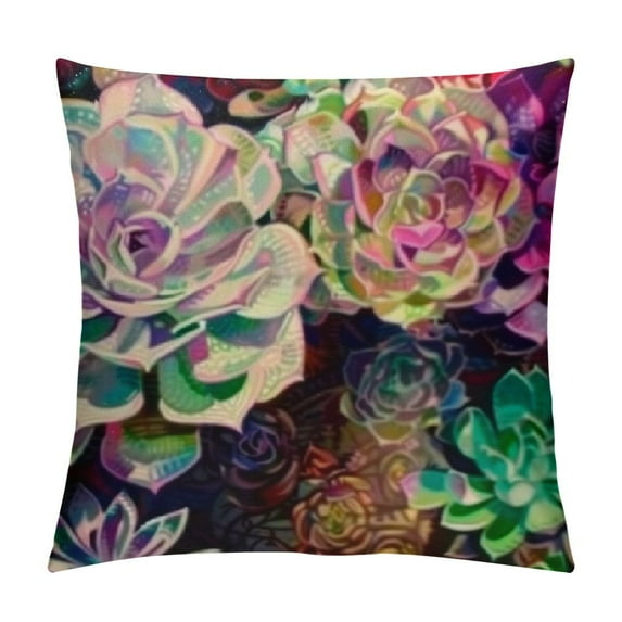 Shiartex Throw Pillow Covers Summer Tropical Plant Succulent Home Decor Cushion Cover Watercolor Succulent Cactus Pillow Cases Outdoor Decor Couch Sofa Office 22x22in