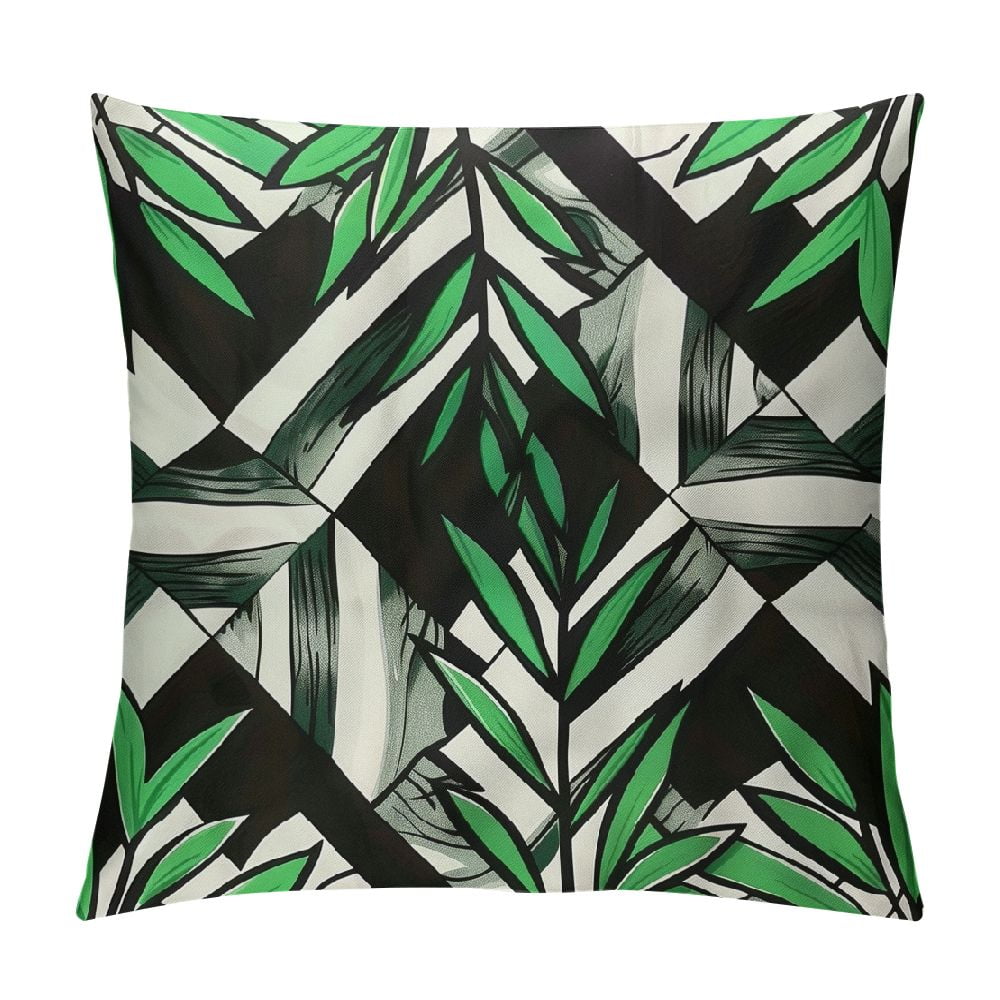 Shiartex Throw Pillow Covers Tropical Palm Leaves Black and White