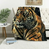 Shiartex Tiger Blanket Gifts for Adult Kids Tiger Print Skin Pattern Flannel Throw Blankets Soft Comfy Lightweight for Home Decor Couch Bed Sofa 40x50in