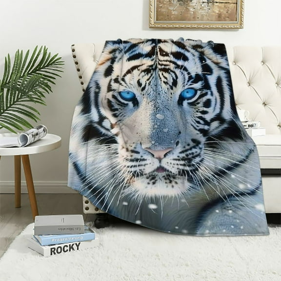 Shiartex Tiger Blanket Gifts for Adults Kids Tiger Snow Animal Flannel Throw Blankets Soft Comfy Lightweight for Home Decor Couch Bed Sofa  40x50in