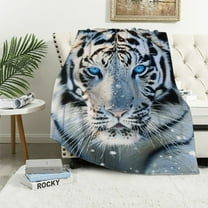 Shiartex Tiger Blanket Gifts for Adults Kids Tiger Snow Animal Flannel Throw Blankets Soft Comfy Lightweight for Home Decor Couch Bed Sofa 40x50in