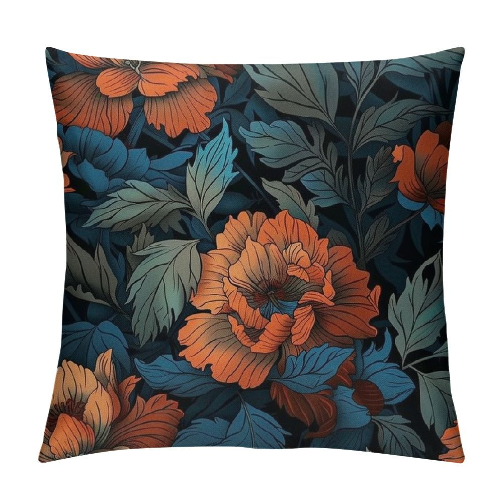 Shiartex Traditional Chinese Chinoiserie Cushion Cover Chinoiserie Coral Peony Floral Sofa