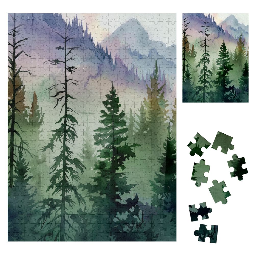 Shiartex Trees Mountains Sky Wooden Jigsaw Puzzle for Family and ...