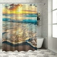 thumbnail image 1 of Shiartex  Tropical Beach Shower Curtain Seashore Theme Sunrise Hawaiian Blue Ocean Shower Curtain Waterproof Fabric Aesthetic Bathroom Decor with Hooks 36x72, 1 of 7