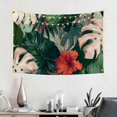 thumbnail image 1 of Shiartex Tropical Leaves Red Flower Tapestry Wall Art 100% Polyester 60*40in, 1 of 6