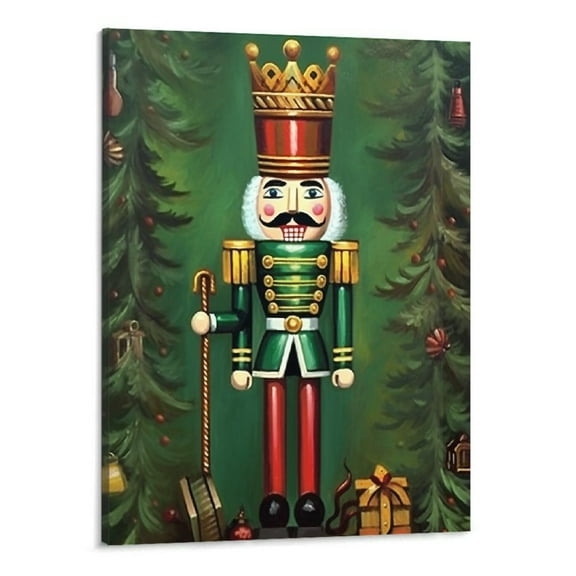 Shiartex Wall Art Canvas Print Nutcracker Pictures for Christmas - Soldier Painting Artwork for Home Art-16x20inch