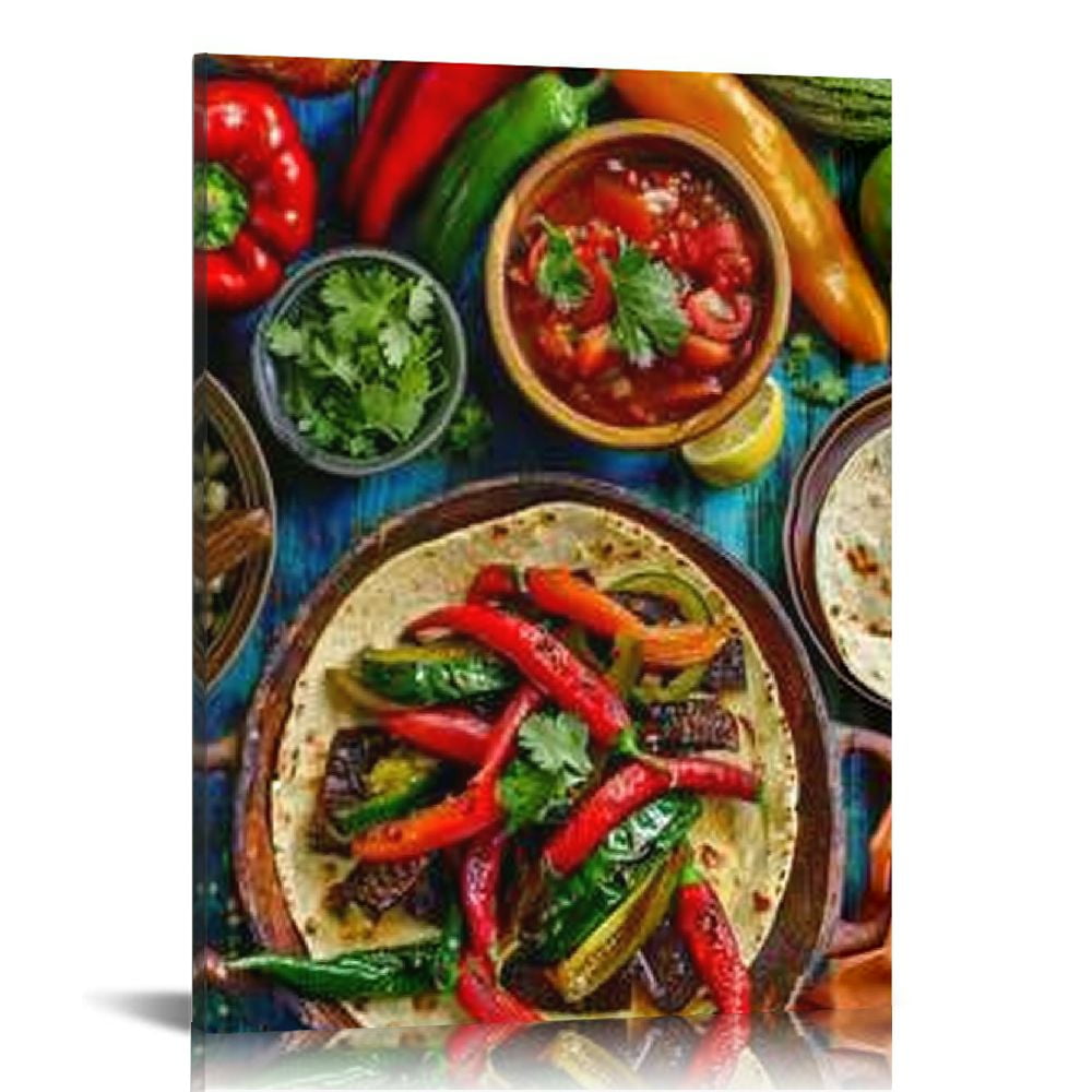 Shiartex Wall Art Decorations Mexican Inspired Food Variety Food ...