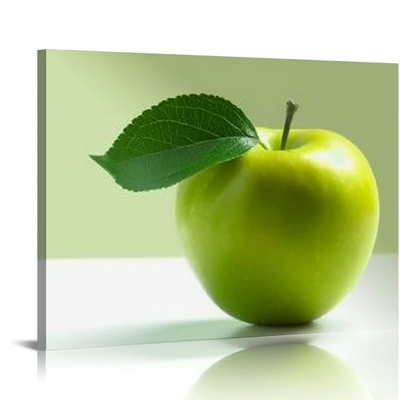 Shiartex Wall Art Green Apples Canvas Fruits Design Elegant Life Prints Decor Framed Ready to Hang - Modern Artwork Painting Contemporary Pictures Kitchen Dining Home Decor 20x16in