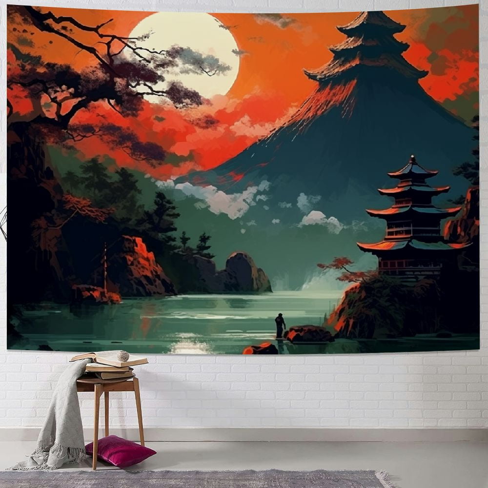 Shiartex Wall Tapestry for Bedroom, Nature Landscape Sunset Forest ...