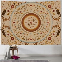 Shiartex  Wall Tapestry Bohemian - Floral Vine Wall Hanging Celestial Sun Moon and Star Tapestries Hippie Home Decor Boho Tapestry for Bedroom Aesthetic (Cream) 40x30inch
