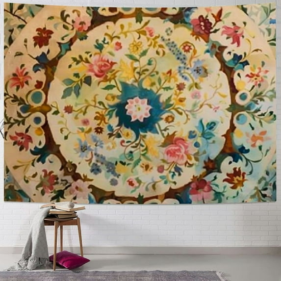 Shiartex Wall Tapestry Bohemian - Floral Vine Wall Hanging Celestial Sun Moon and Star Tapestries Hippie Home Decor Boho Tapestry for Bedroom Aesthetic Painting