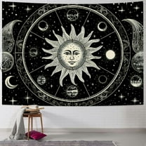 Shiartex Wall Tapestry, Sun and Moon Tapestry Psychedelic,Tapestry Wall Hanging Tapestry Mystic Stars Space Tapestry for Bedroom Living Room Dorm Decor 40x30inch