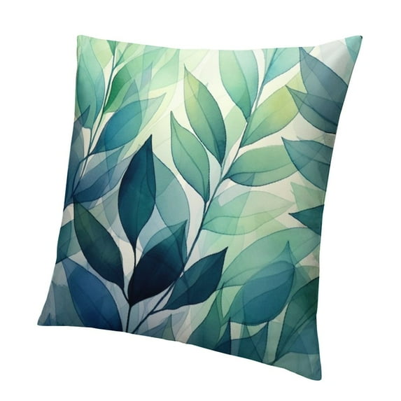 Shiartex  Watercolor Multiple Leaves ，Throw Pillow Covers Decorative Throw Pillow Case Printed Cushion Cover for Sofa Couch Home Decor，Green